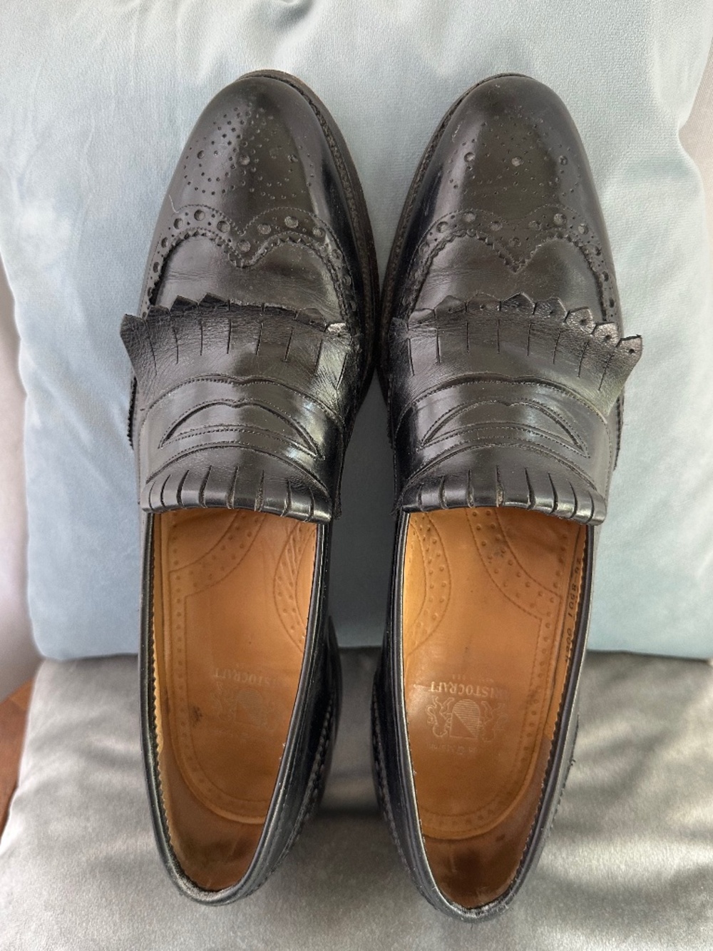 Johnston & Murphy Aristocraft black Kiltie Loafers Mens 11.5